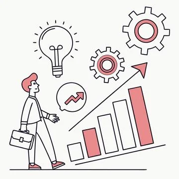 Flat Vector Illustration Of Startup Business Conce Illustrazione stock