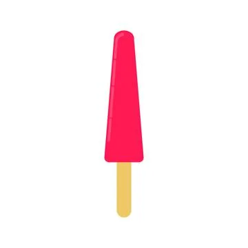 Flat vector illustration of strawberry or raspberry ice cream or frozen juice Stock Illustration