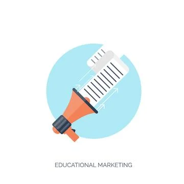 Flat vector illustration. Study and learning concept background. Distance Stock Illustration