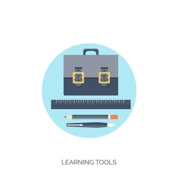 Flat vector illustration. Study ,learning concept background. Distance education Illustrazione stock