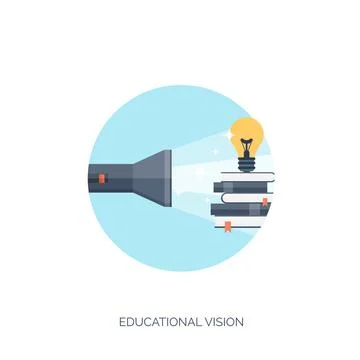 Flat vector illustration. Study ,learning concept background. Distance education Illustrazione stock