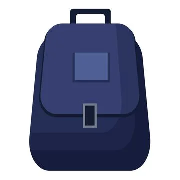 Flat vector illustration of a stylish blue backpack, suitable for education or Stock Illustration