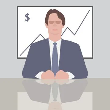 Flat vector illustration of successful business man or manager Illustrazione stock