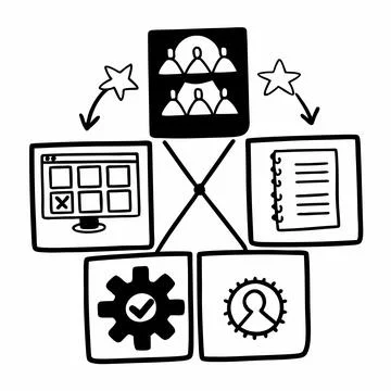 Flat Vector Illustration Of Team Productivity Work(1) Stock Illustration