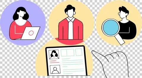 Flat vector illustration of team recruitment process and human resources hi.. Stock Illustration