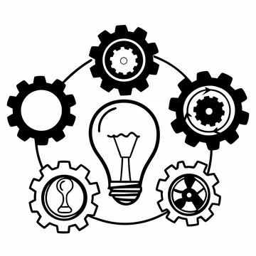 Flat Vector Illustration Of Technology Innovation (1) Stock Illustration