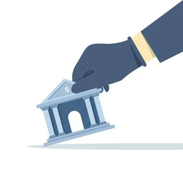 Flat vector illustration of thieves stealing from banks and accounts Stock Illustration