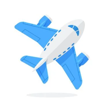 Flat vector illustration of toy blue plane Stock Illustration