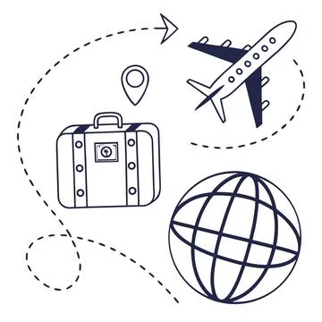 Flat Vector Illustration Of Travel And Tourism Con (1) Stock Illustration