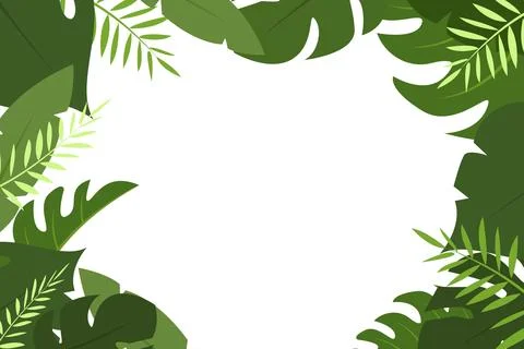 Flat vector illustration tropical green background Stock Illustration