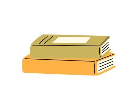 Flat vector illustration of two stacked books. Vintage style for education and Stock Illustration