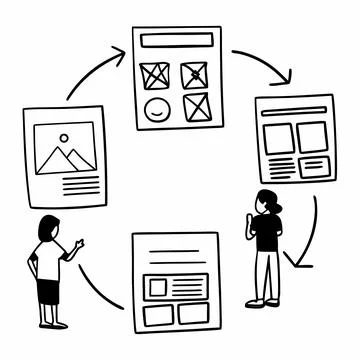 Flat Vector Illustration Of User Centered Design P (1) Stock Illustration