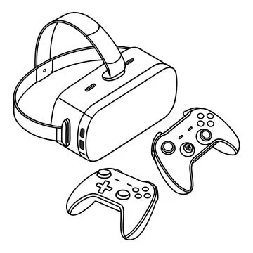 Flat Vector Illustration Of Virtual Reality Techno (1) Stock Illustration