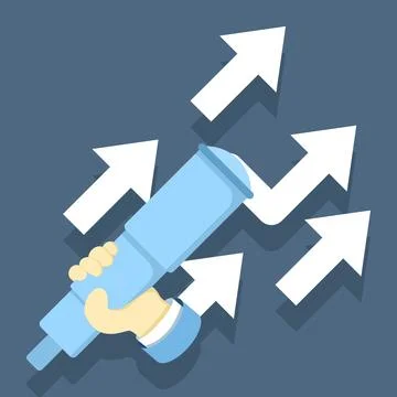 Flat vector illustration of vision and mission in business decision making Stock Illustration