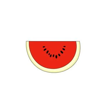 Flat Vector Illustration of a Watermelon Slice Stock Illustration