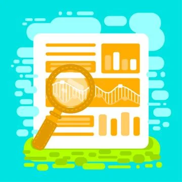 Flat vector illustration web analytics and Information. Digital marketing SEO Ilustración de archivo