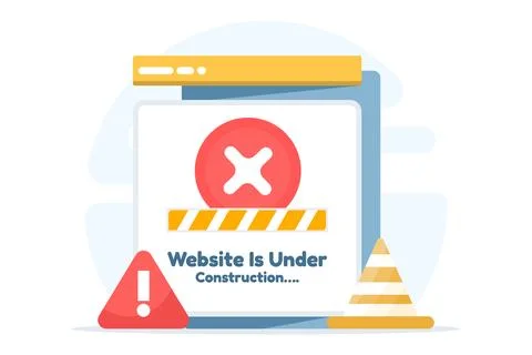 Flat vector illustration of website under construction Stock Illustration