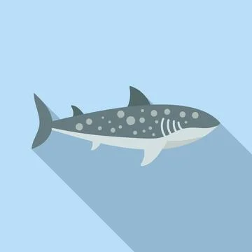 Flat vector illustration of a whale shark Illustrazione stock