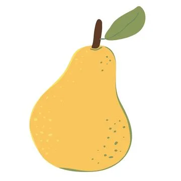 Flat vector illustration of a whole green pear. Ideal for clipart, packagin.. Stock Illustration