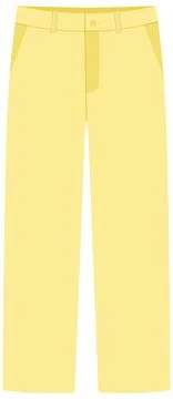 Flat Vector Illustration of Yellow Pastel Trousers for Fashion Design Stock Illustration