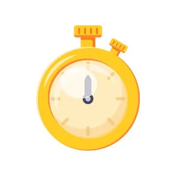 Flat vector illustration Yellow Stopwatch Timer 스톡 일러스트
