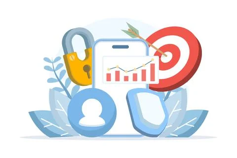 Flat vector illustration of zero-party data for personalized marketing Illustrazione stock