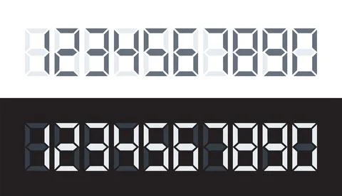 Flat vector image on black and white background, set of numbers on calculator イラスト素材