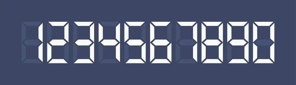 Flat vector image on black background, set of numbers on calculator liquid cr イラスト素材