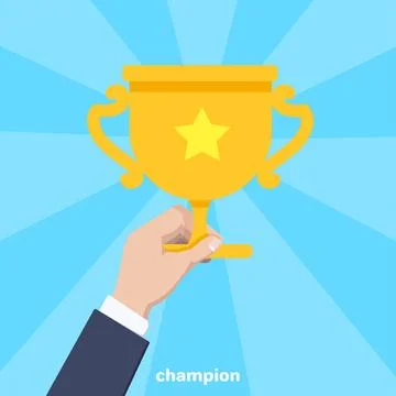 Flat vector image on a blue background, the hand of a man in a business suit  Stock Illustration