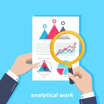Flat vector image on blue background, hands of a man in a business suit holdi Illustrazione stock