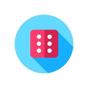 Flat vector image icons on a white background, simple dice icon Stock Illustration