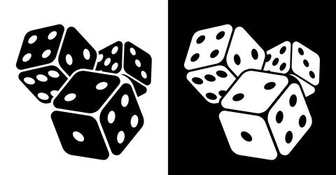 Flat vector image icons on a white and black background, isometric image, gam Stock Illustration