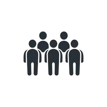 Flat vector image isolated on white background, group of people icon Stock Illustration