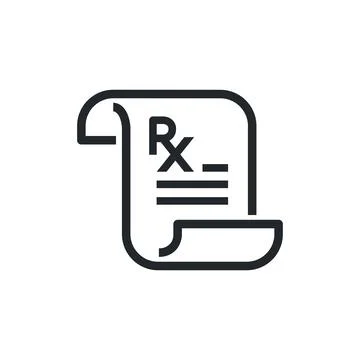 Flat vector image isolated on white background, medical prescription drug ico Stock Illustration