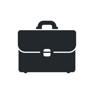 Flat vector image isolated on white background, briefcase icon in black color イラスト素材
