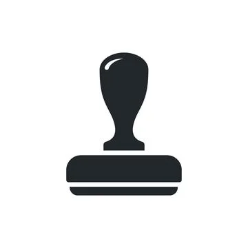 Flat vector image isolated on white background, black color stamp icon, busin Stock Illustration