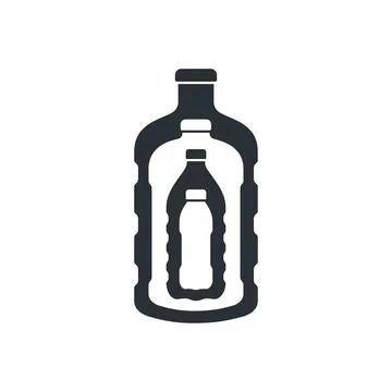 Flat vector image isolated on white background, icon of plastic water bottles Stock Illustration