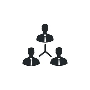 Flat vector image isolated on white background, icon of business people conne Stock Illustration