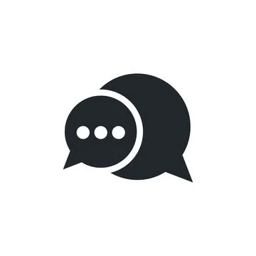 Flat vector image isolated on white background, icon of text bubbles, online  스톡 일러스트