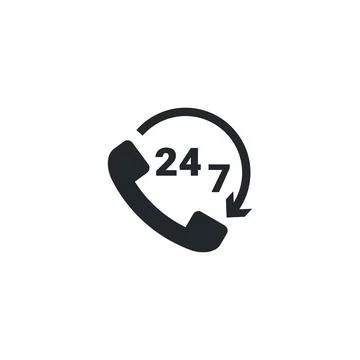 Flat vector image isolated on white background, icon of a handset with an arr Stock Illustration