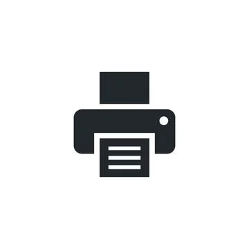 Flat vector image isolated on white background, printer or fax icon in black  イラスト素材