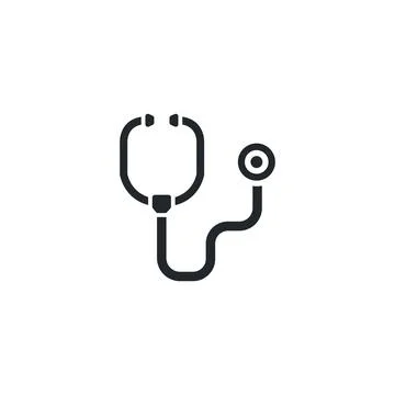 Flat vector image isolated on white background, stethoscope icon, medicine an Stock Illustration