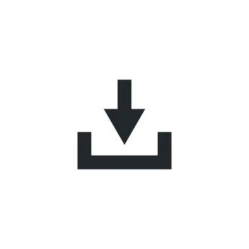 Flat vector image isolated on white background, down arrow upload or download Illustrazione stock