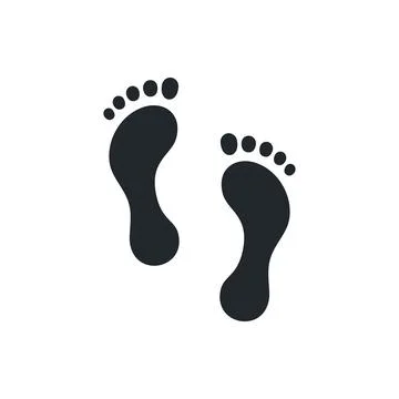 Flat vector image isolated on white background, foot print icon Stock Illustration