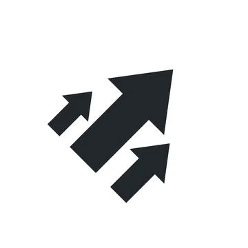 Flat vector image isolated on white background, 45 degree arrows icon, strivi Stock Illustration