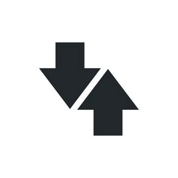 Flat vector image isolated on white background, two arrows pointing at each o Stock Illustration