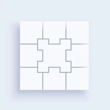 Flat vector image on a light background, pieces of puzzles connected together Stock Illustration