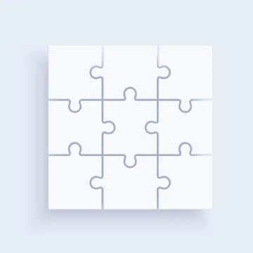 Flat vector image on a light background, pieces of puzzles connected together Stock Illustration