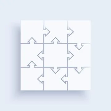 Flat vector image on a light background, pieces of puzzles connected together Stockillustratie