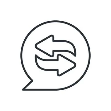 Flat vector image in a linear style on a white background, icon with arrows p 库存插图